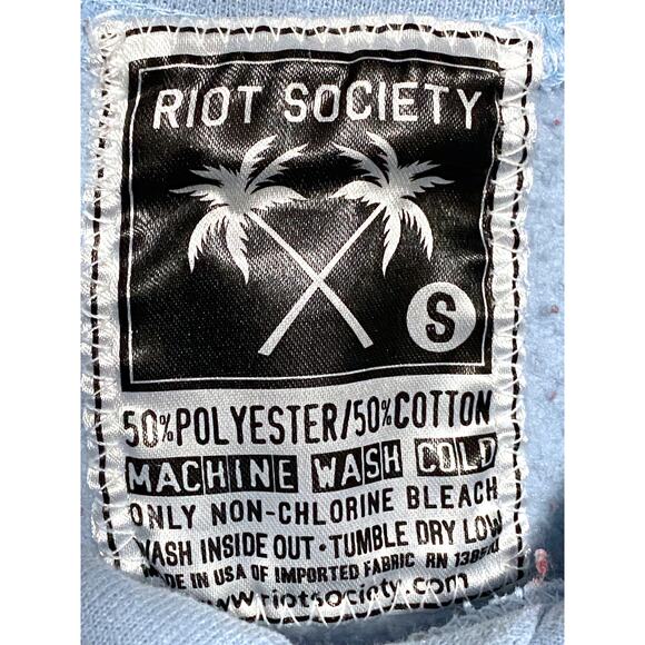 Riot Society Enjoy Chinese Take Out Box Blue Hoodie Sweatshirt Spell Out Mens S - Picture 5 of 6